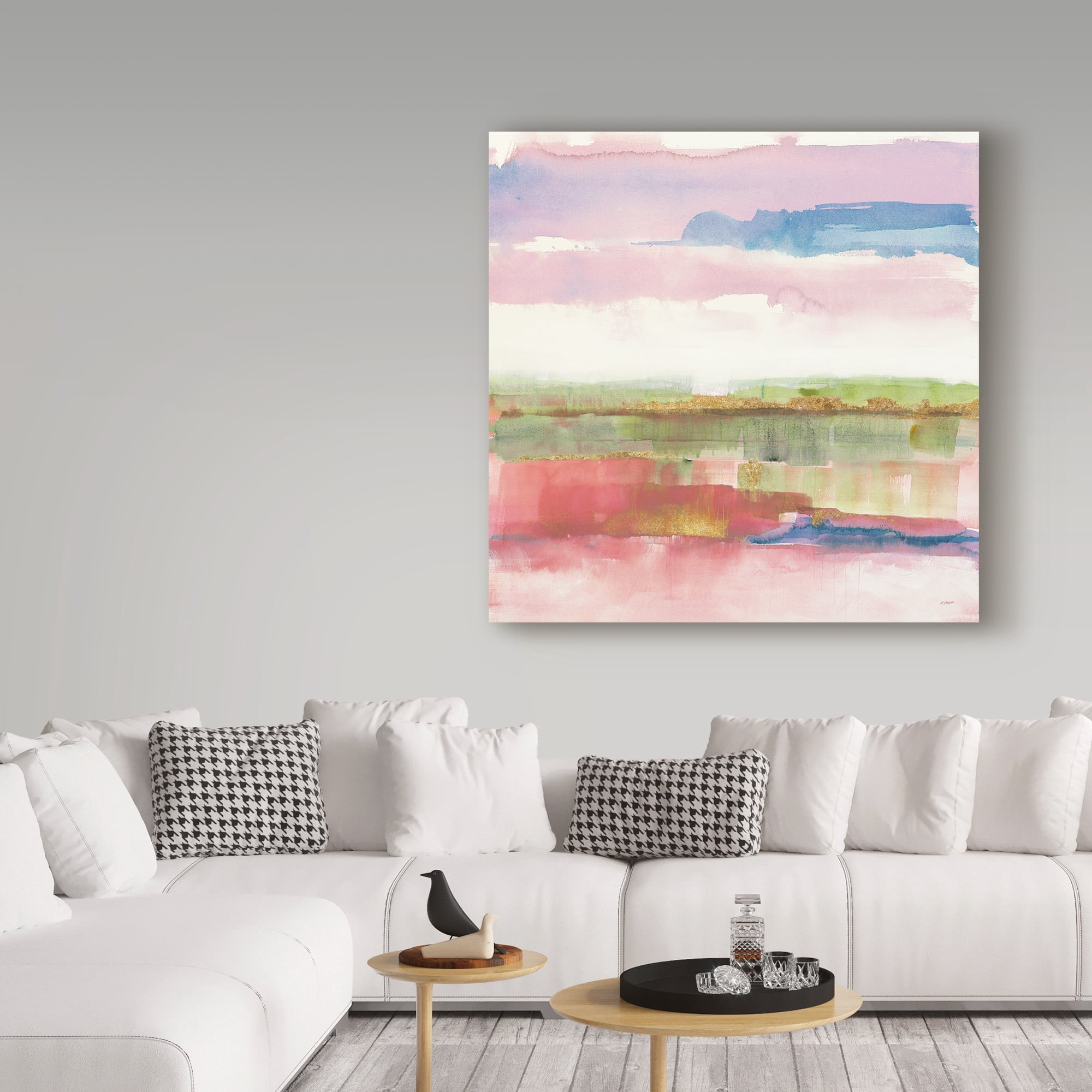 Trademark Fine Art 'Influence of Line and Color Gold Bright' Canvas Art by Mike Schick