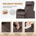thumbnail image 6 of YRLLENSDAN Leather Recliner Chairs for Adults, Manual Push Back Recliner Chair for Living Room, Single Sofa Chair Reclinable, Relaxing Lazy Chair with Footrest, Home Theater Seating, Brown, 6 of 8