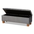 thumbnail image 2 of Baxton Studio Hannah Grey Velvet Upholstered Storage Ottoman Bench, 2 of 11