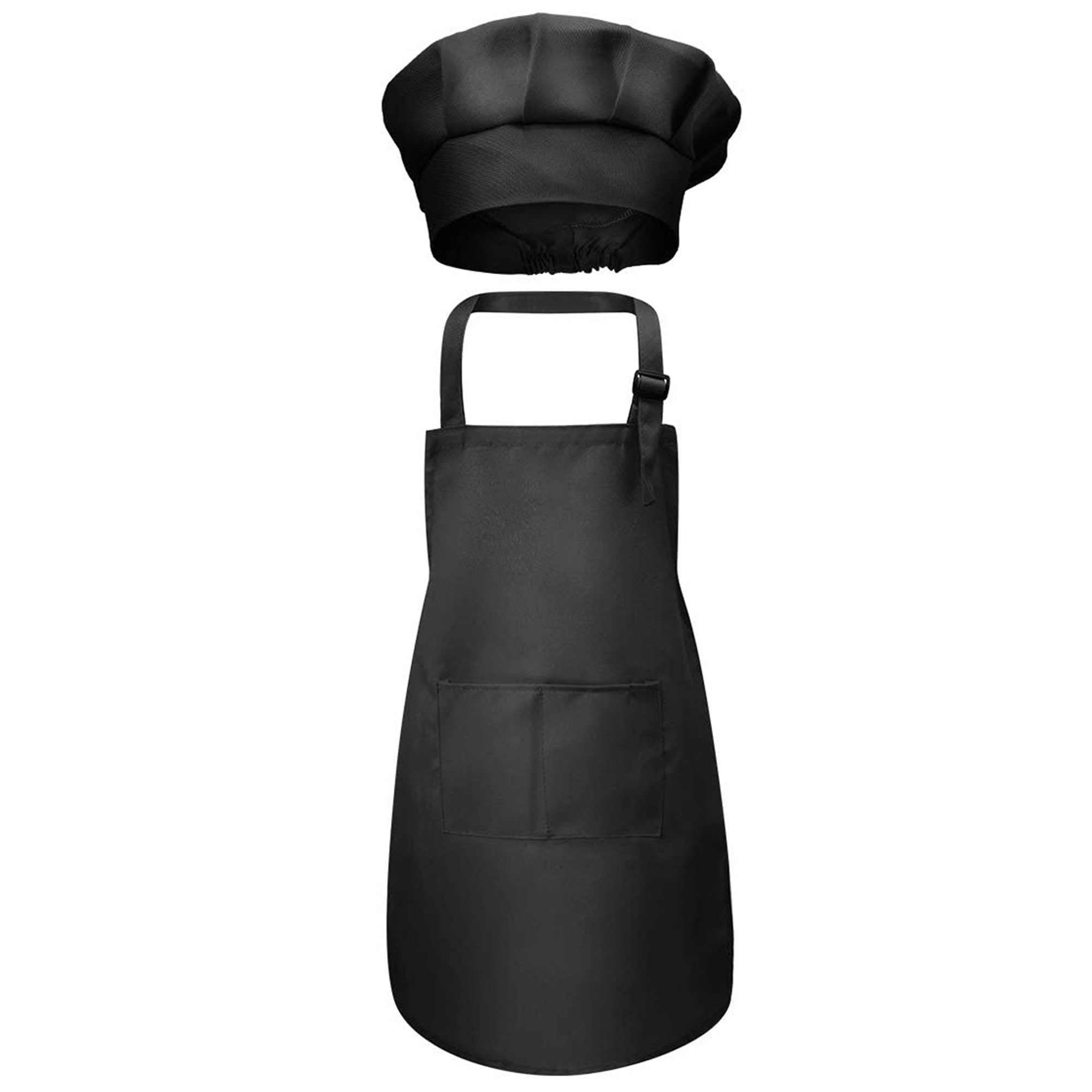 Pudcoco Child Craft Apron and Hat Set Front Pocket Bib Apron Elastic