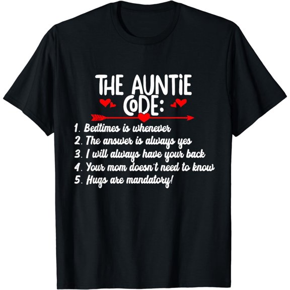 The Auntie Code | Funny Aunt Birthday Gift T-Shirt