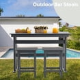 thumbnail image 2 of HDPE Outdoor High Top Bar Stools, Outdoor Patio Chairs Set of 2 for Bistro, Poolside, Balcony (Gray), 2 of 5