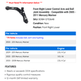 thumbnail image 2 of Front Right Lower Control Arm and Ball Joint Assembly - Compatible with 2005 - 2011 Mercury Mariner 2006 2007 2008 2009 2010, 2 of 2