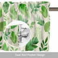 thumbnail image 6 of Green Leaf Valance Curtain for Windows Watercolors Leaf Vintage Linen Texture Gradient Rod Pocket Curtain Valances Short Window Treatments Panels for Kitchen Bathroom Laundry Basement 60 x 18 Inch, 6 of 9