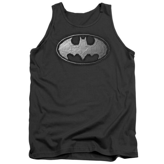 Batman Duct Tape Logo Adult Tank Top Charcoal