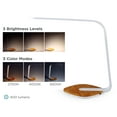 thumbnail image 4 of BLACK+DECKER LED Desk Lamp with Wood Grain Base, 7W, White (VLED1818-BD), 4 of 11