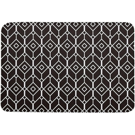 

Geometric Lines Door Mat Anti-Skid Welcome Mat Absorbent Floor Mat Front Doormat for Kitchen Bathroom Entryway Patio High Traffic Areas Black Polygonal Pattern Texture 24x16 Inch
