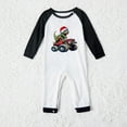 thumbnail image 6 of Festive T-Rex Dinosaur Monster Truck Christmas Pajamas Matching Family, Raglan Sleeve Green Plaid Holiday Sleepwear, 6 of 8