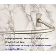 thumbnail image 2 of L Shaped Shower Curtain Rod, Bathroom Bathtub Corner Shower Curtain Rod with Ceiling Support (BRUSHED NICKEL), 2 of 13