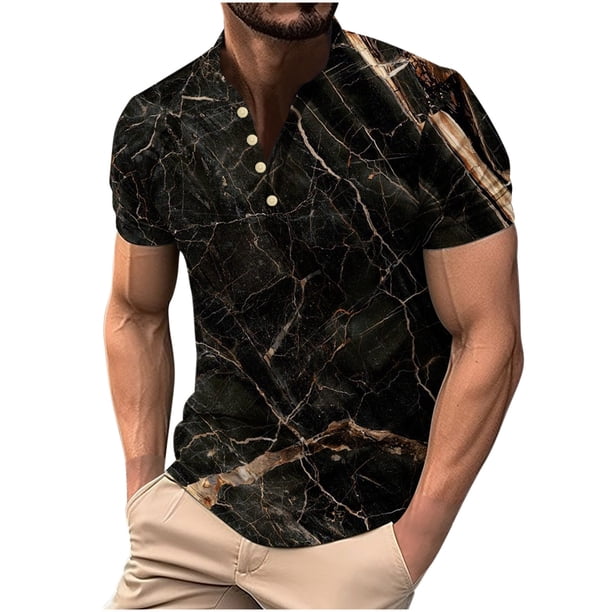 Camisas de Manga Larga para Hombres Mezcla de Polialgodón Sólido, Cuello Redondo Casual Botón Abajo Blusa para Invierno, Moda Y Uso Diario