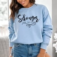 thumbnail image 3 of Inspirational Quote Sweatshirt, Stronger Than the Storm Graphic Top, Unisex Motivational Pullover, Comfortable Casual Wear, Gift Idea (LightPink, 3XL), 3 of 13