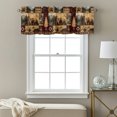 thumbnail image 3 of Kitchen Cafe Valance Curtain for Small Windows,Wildlife Bear Forest Pine Tree Rod Pocket Short Valances,42x12in, 3 of 9