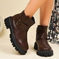 thumbnail image 2 of Bottes d'Hiver pour Femmes, Cheville Haute, Talon Épais, Talon Bas, pour Usage Extérieur Intérieur Décontracté, 2 of 9