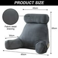 thumbnail image 4 of TOPCHANCES Backrest Reading Pillow, Bed Rest Pillow with Arms, Back Support Pillows ( Gray - Solid ), 4 of 10