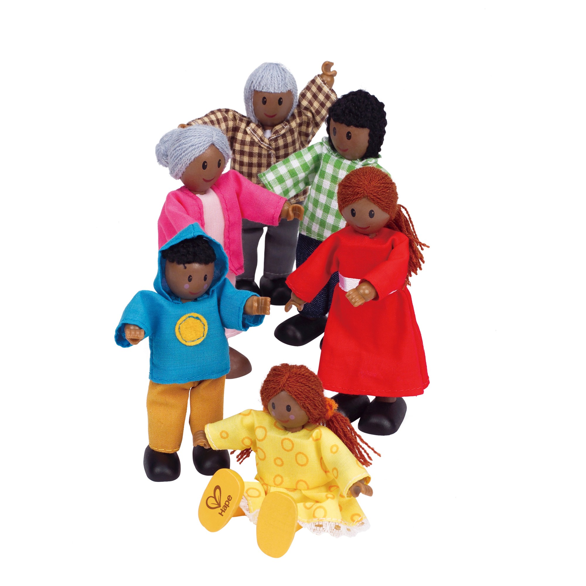 Hape African American Happy Family Dollhouse Set with 6 Dolls - image 4 of 5