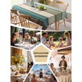 thumbnail image 5 of Farmhouse Teal Brown Table Cloth, Vintage Ombre Wooden Waterproof Tablecloth for Square Tables, Reusable Washable Fabric Table Cover for Restaurant Kitchen Dining Tables 60"x60", 5 of 6