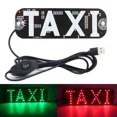 thumbnail image 1 of Double Couleur Taxi LED Signe Décor, 2 Couleur Changeable Taxi LED Lumière avec USB (Rouge et Vert), 1 of 5