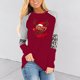 thumbnail image 1 of Pntutb Moda Mujer Cuello Redondo Manga Larga Estampado Casual Camiseta Blusa Pntutb Pntutb-8437, 1 of 5