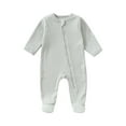 thumbnail image 3 of THDHVS Newborn Boy Outfits,Newborn Girls Boys Footie Zipup Bodysuit Soft Cotton Romper Mint Green, 3 of 4