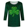 thumbnail image 6 of Odbmxy St Patricks Day Womens Tee Shirts Plus Size 3/4 Sleeve Shamrock Shirts for Women Loose Vintage Casual Vacation Green Shirts, 6 of 6