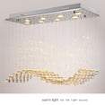 thumbnail image 6 of DENEST Modern Mirror Stainless Steel Electric Rectangular Crystal Raindrop Chandelier, 6 of 12