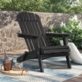 thumbnail image 2 of CL.HPAHKL Outdoor Wooden Folding Adirondack Chair Set of 2, Weather Resistant Patio Chairs with Pinewood Wooden Textured, Modern Adirondack Chairs Fire Pit Chairs for Lawn Garden Deck, Black, 2 of 9