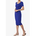 thumbnail image 3 of TheMogan Robe Midi Moulante en Jersey de Coton Extensible à Manches Courtes pour Femmes, 3 of 6