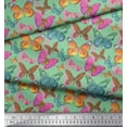 thumbnail image 2 of Soimoi Moss Georgette Tissu Rayures & Butterfly Décor Tissu Imprimé au Mètre 42 Pouces de Large, 2 of 5
