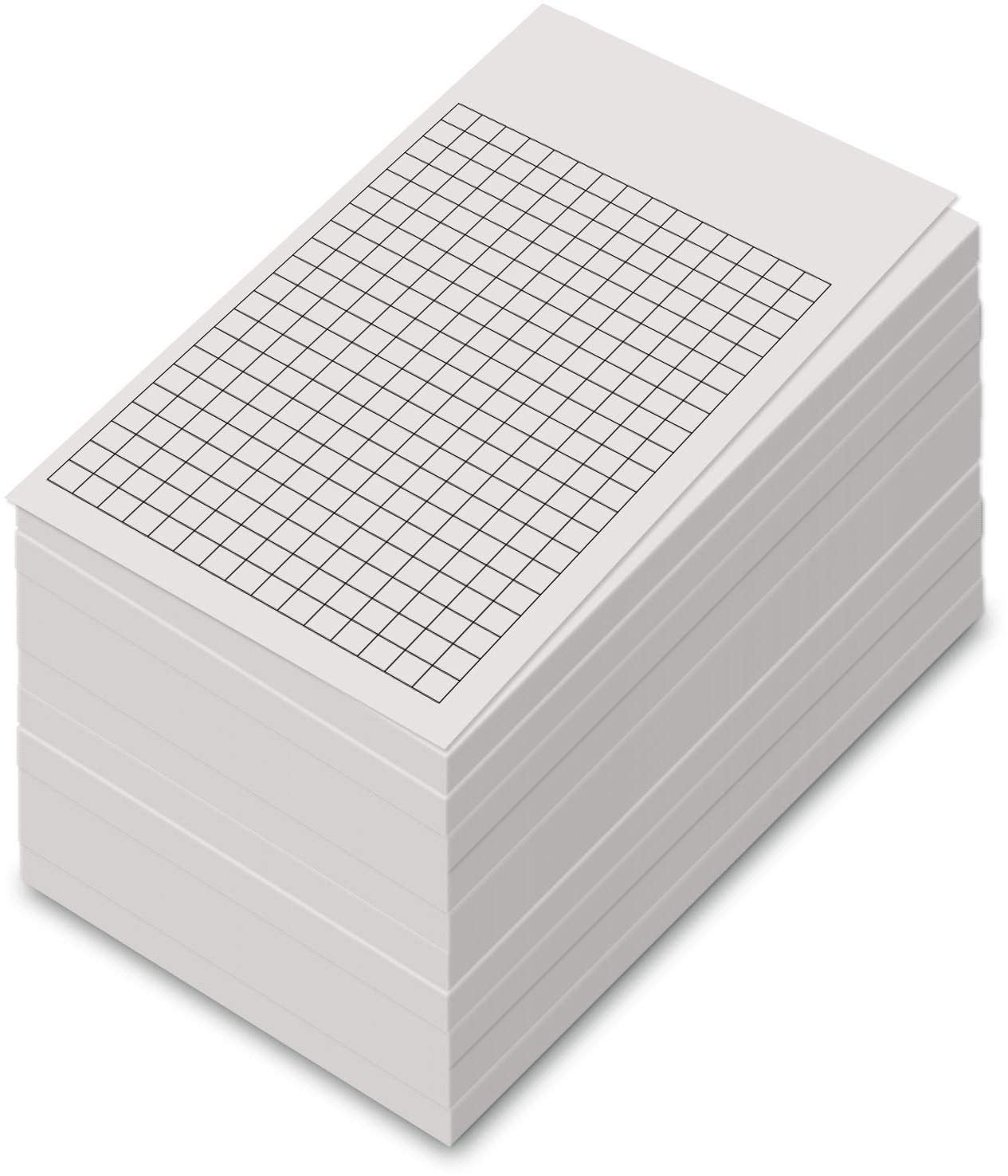 White Grid Vertical Index Cards, 3” X 5” Inches