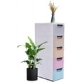 thumbnail image 6 of 5 Tier Plastic Drawers Narrow Dresser Storage Cabinet, Mobile Stackable Clothes Storage Tower, Suitable for Home, Office, Bedroom Storage Cabinet, 7.87 * 15.75 * 33.07in (Muted Mixed Colors), 6 of 9