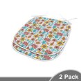 thumbnail image 2 of Garden Art Dining Chair Pad, Hand Drawn Creative Flowers in Folk Style Abstract Herbs, Water Resistant Pillow with Straps for Kitchen Seats, 2 Pieces Set, Yellow Pale Blue, by Ambesonne, 2 of 5