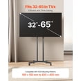 thumbnail image 2 of Soporte para TV VEVOR Rolling Mobile Cart, pantallas de 32 a 65 pulgadas, 40 kg, 2 of 9