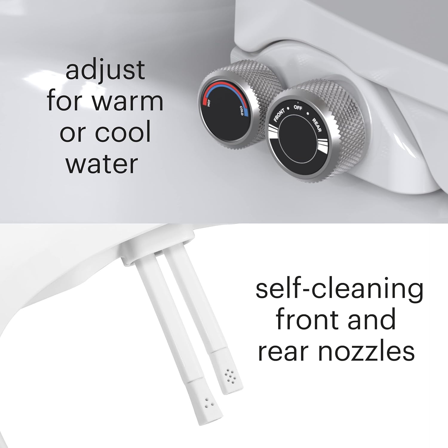 Brondell Bidet Toilet Seat, Elongated, Dual Temperature/Nozzle, S102-EW - White