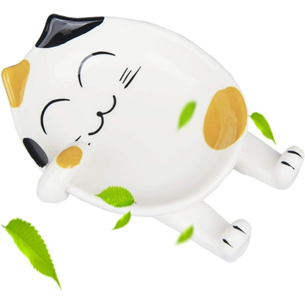 Spoon Rest, Ceramic Cute Red Coffee Cat Spoon Rest, Spoon Holder Rest