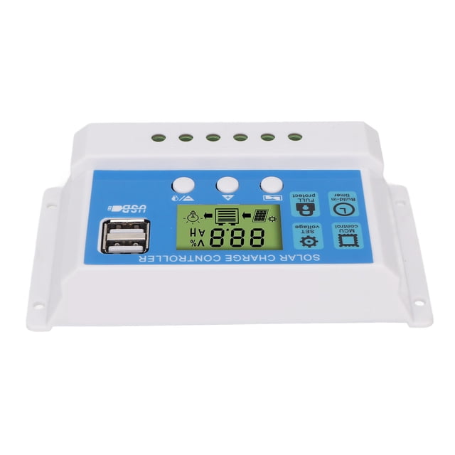 Dual USB PWM Solar Panel,PWM Solar Controller Regulator PWM Solar Controller Battery Regulator 12/24V Auto Adjustable Solar Controller