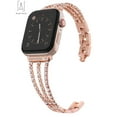 thumbnail image 2 of Gustave Compatible for Apple Watch Bands Bracelet Women Steel Stainless Replacement Wristbands with Rhinestone Diamond for iWatch SE Series 8/7/6/5/4/3/2/1 "Rose Gold, 38mm / 40mm", 2 of 7