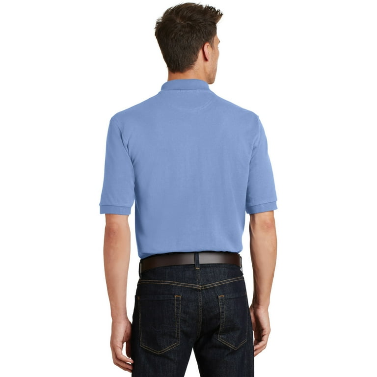 Port Authority Pique Knit Polo with Pocket (K420P) Light Blue, M