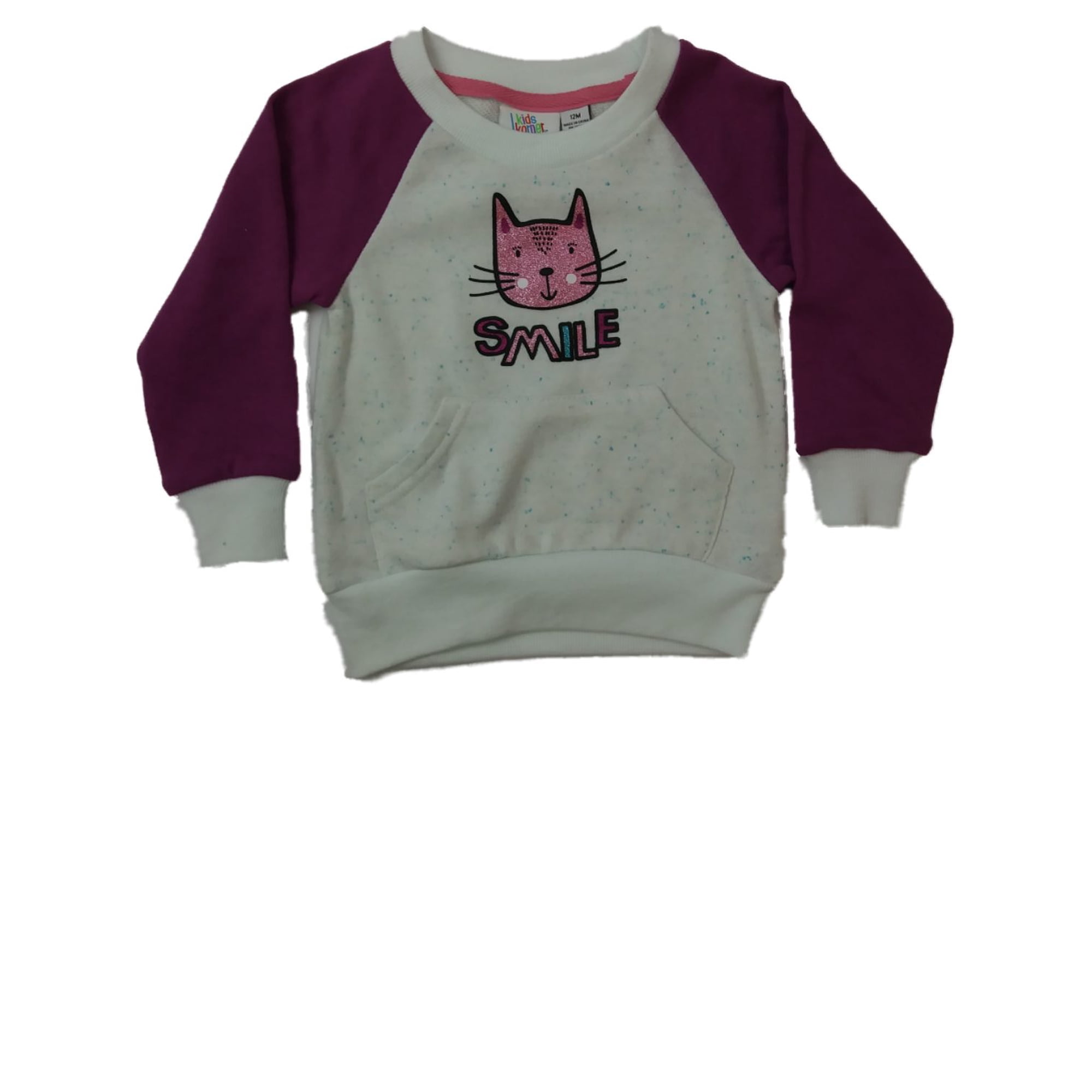 Infant Toddler Girls Glitter Kitty Cat Kangaroo Pouch Pullover Baseball  Sweater - Walmart.com