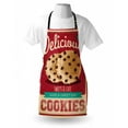 thumbnail image 4 of Cookie Apron, Chocolate Chip Advertisement Doughy Have a Day Lettering Delicious Vintage, Unisex Kitchen Bib with Adjustable Neck for Cooking Gardening, Adult Size, Multicolor, by Ambesonne, 4 of 4