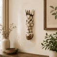 thumbnail image 6 of 20" African Wooden Tribal Giraffe Mask Hand Carved Wall Plaque Hanging Home Decor Accent Unique Sculpture Decoration Handmade Handcrafted Square Motif, 6 of 6
