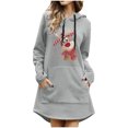 thumbnail image 1 of Vestidos de Navidad Para Mujer Elk Santa Print Pullover Dress Con Bolsillo Otoño Invierno Manga Larga Casual Sudadera Vestido Odeerbi ODB202764, 1 of 5