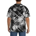 thumbnail image 3 of Bingfone Seamless Pattern With Skulls for Men's Cuban Collar Short Sleeve Shirt with Pocket Button Down Cardigan Summer Shirt-Small, 3 of 5