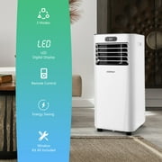 Costway 5000 BTU (8000BTU ASHRAE) Portable Air Conditioner with Remote Control 3-in-1 Air Cooler w/ Drying White