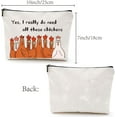 thumbnail image 2 of Chicken Canvas Makeup Bags Cosmetic Bag Multi-Purpose Pen Case with Zipper Travel Toiletry Bag for Keys Lipstick Card Women Pencil Case Gift DIY Craft Thanksgiving 10 x 7Inch-Need Chickens for DIY, 2 of 9