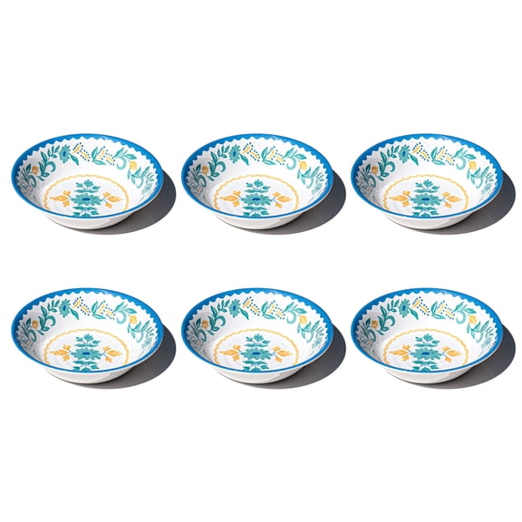 Montelupo NewWave Melamine Low Bowl - Multicolor - 7.6" - Set of 6