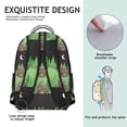 thumbnail image 3 of Bigfoot and Campfire Green Pattern Backpack for School, Cute School Bag with Adjustable Shoulder Straps and Padded Back, 15.3"x11"x7.1", 3 of 3