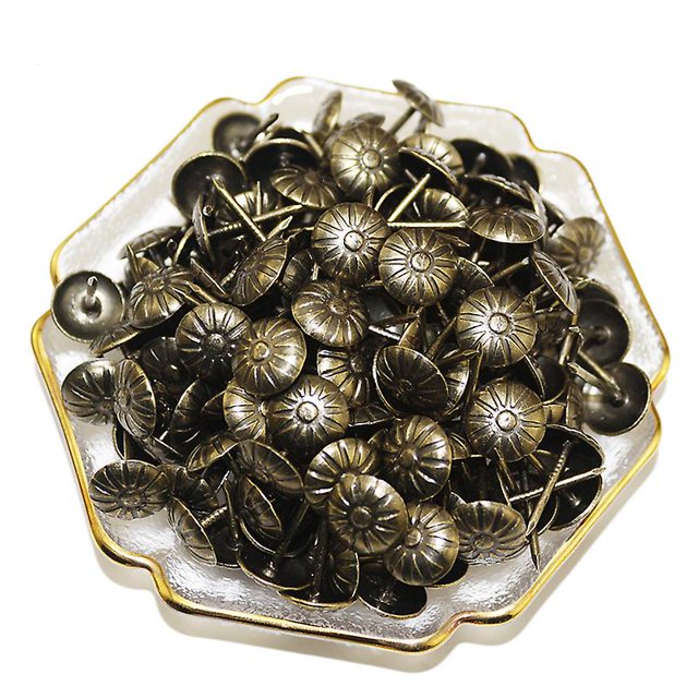 Clavos decorativos Clavos decorativos Chinchetas antiguas Muebles Sofás Sillas Fabricación de cajas de plástico Diy (bronce 11 mm * 16 mm) 500 piezas ShuxiuWang 9024735568254