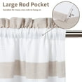 thumbnail image 6 of Danolaps Kitchen Valance,Waffle Weave Textured Farmhouse Window Treatment Decor Curtains Dyed Striped Pattern Curtain Valance With Rod Pocket Cafe Curtains,One Panel, 6 of 9