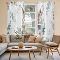 thumbnail image 2 of Easter Bunny Kitchen Curtain for Berdoom Living Room Cafe 72 Inch Length, Green Eucalyptus Leaves Spring Flowers Country Tiers Curtains Light Filtering Drapes Window Treatment 2 Panels 52"Wx72"L, 2 of 8
