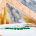 thumbnail image 2 of JeenMata Classic 5.5 TCW Corte redondo Mayo - Esmeralda - Pulsera de tenis con piedra natal Diseño de eternidad - Chapado en oro blanco, Mujer, Adulto, 2 of 6